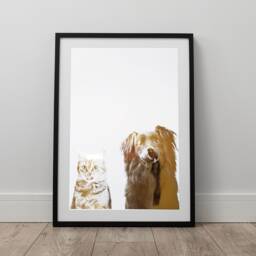 Pet Portrait, Custom Foil Print, Cat Dog Print, Wall Art, Lover Gift - thumbnail 1