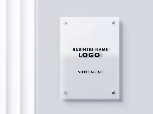 Acrylic Panel Logo Sign With Fixing - Custom Wall Desk Door Business Vinyl Decal Sticker Text - image 1