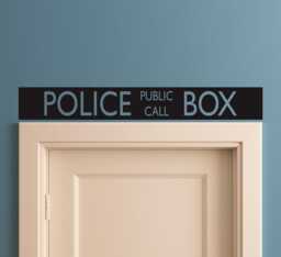 Police Public Call Box Telephone Bedroom Closet Door - Black Wall Vinyl Decorative Decal - thumbnail 1