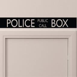Police Public Call Box Telephone Bedroom Closet Door - Black Wall Vinyl Decorative Decal - thumbnail 2