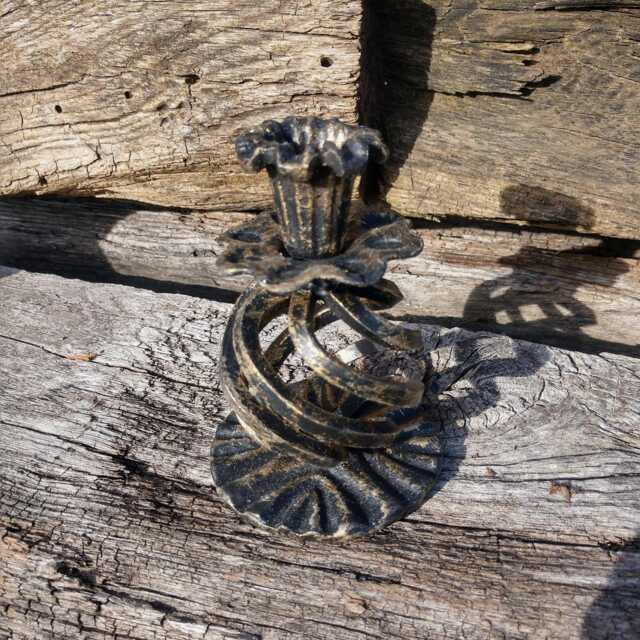 Handmade Iron Candlestick, 6Th Anniversary Gift - image 1