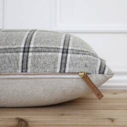 Gray Plaid Pillow Cover Throw Decorative Fall Farmhouse 20 X 16 26 -- Grayson - thumbnail 2