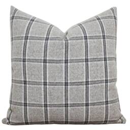 Gray Plaid Pillow Cover Throw Decorative Fall Farmhouse 20 X 16 26 -- Grayson - thumbnail 3