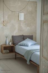 Blue Linen Duvet Cover - Stone Washed Queen Bedding