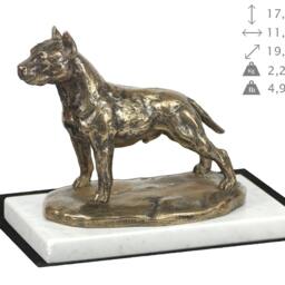 American Staffordshire Terrier, Dog White Marble Base Statue, Limited Edition, Artdog - thumbnail 4