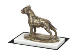 American Staffordshire Terrier, Dog White Marble Base Statue, Limited Edition, Artdog - thumbnail 1