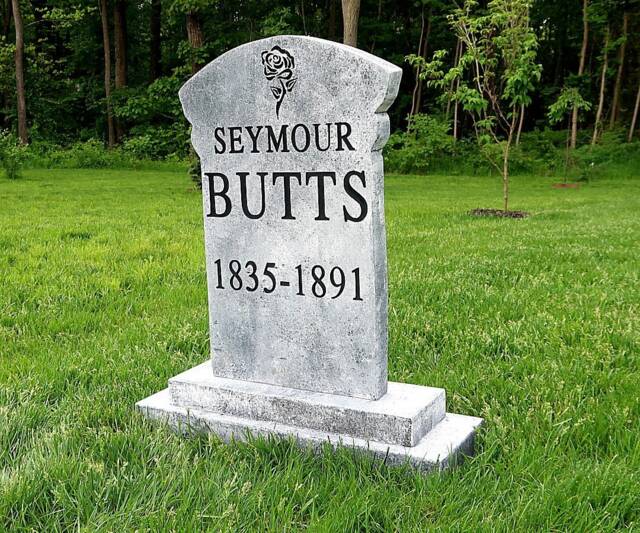 Seymour Butts Silly Clever Halloween Tombstone Yard Prop - image 1