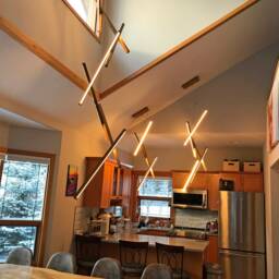 Wooden Long Chandelier For Staircase & Home, Loft Modern Unique Stick Lighting Stairway Fixture, Handcrafted Led Lighting Fixture Dna - thumbnail 3