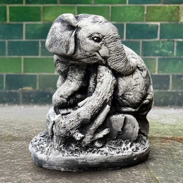 Outdoor Elephant Statue Concrete Figurine Cement Animal Sculpture Stone Garden & Home Decoration Front Door Art Lover Gift - image 1