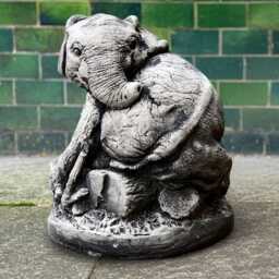 Outdoor Elephant Statue Concrete Figurine Cement Animal Sculpture Stone Garden & Home Decoration Front Door Art Lover Gift - thumbnail 2