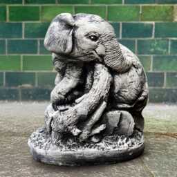 Outdoor Elephant Statue Concrete Figurine Cement Animal Sculpture Stone Garden & Home Decoration Front Door Art Lover Gift - thumbnail 1
