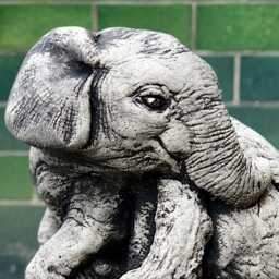 Outdoor Elephant Statue Concrete Figurine Cement Animal Sculpture Stone Garden & Home Decoration Front Door Art Lover Gift - thumbnail 3
