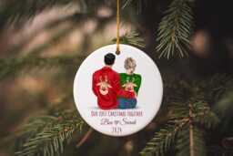 First Christmas Together Ornaments, Ornament Couple 2025, Xmas Family, Customized Ornament, Custom Couple Ornament - thumbnail 1