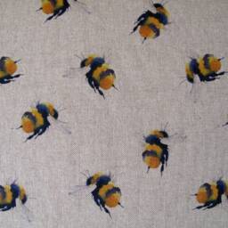 Bumble Bee Reversible Chair Pads, Tapered Bistro Seat Cushion Set With Ties - thumbnail 2