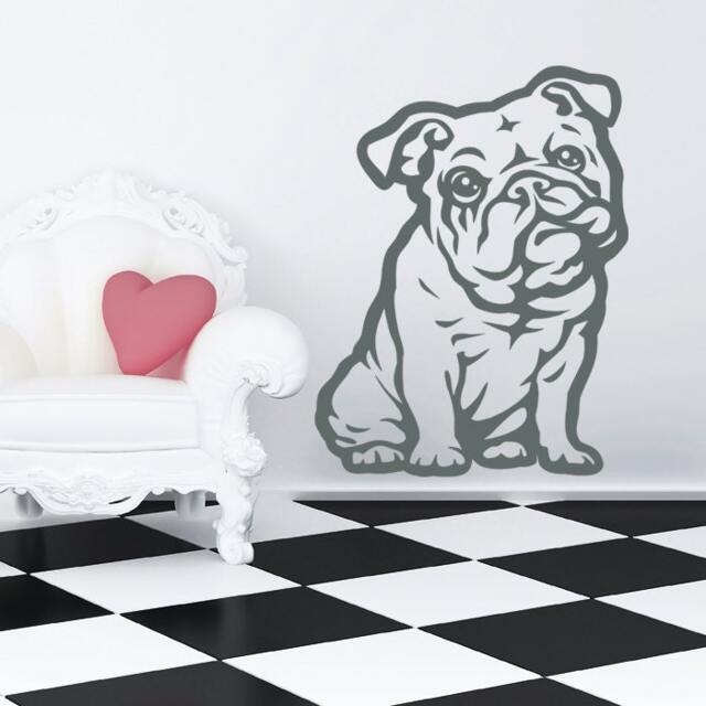 English Bulldog Vinyl Decal Dog Puppy Pet Wall Art - image 1