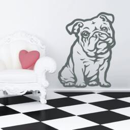 English Bulldog Vinyl Decal Dog Puppy Pet Wall Art - thumbnail 1