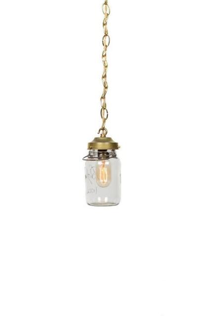 Vintage Simply Modern Ideal Canning Mason Jar Chain Pendant Light - image 1
