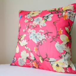 Spring Summer Florals, Pink Floral Print Pillow Cover , Hot Cushion Decorative - thumbnail 2