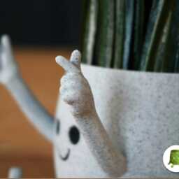 Cheeky Smiley Face Plant Pot, Hand Gesture Planter, 3D Printed Succulent Planter Or Pen Holder - Choose From 6 Fun Designs - thumbnail 4
