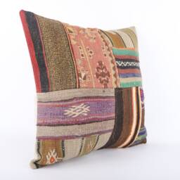 20x20 Vintage Kilim Pillow Cover Striped Turkish Throw - thumbnail 2