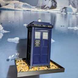Doctor Who Tardis Bird Seed Feeder, Handmade 3D Printed Table, Police Telephone Box in Royal Blue Or Navy , Whovian Gift Idea - thumbnail 2