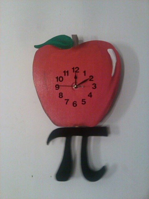 Apple Pi Math Teacher Children's Pendulum Wall Clock - image 1