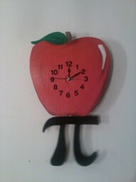 Apple Pi Math Teacher Children's Pendulum Wall Clock - thumbnail 1