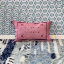 Yakiti-Pink Pack Moroccan Pillows, Aka Cactus Silk Pillow, Decorative Pillows, Sabra Pillows, Moroccan Decor Designer Cactus - thumbnail 4