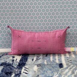 Yakiti-Pink Pack Moroccan Pillows, Aka Cactus Silk Pillow, Decorative Pillows, Sabra Pillows, Moroccan Decor Designer Cactus - thumbnail 3