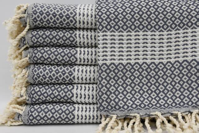 "Handmade Towel, Hammam Towel, Pool Towel, Bath Towel, Turkish Towel, Gray Peshtemal, Spa Towel, 38""x70" - image 1