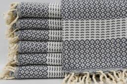 "Handmade Towel, Hammam Towel, Pool Towel, Bath Towel, Turkish Towel, Gray Peshtemal, Spa Towel, 38""x70"