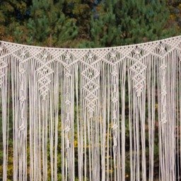 Wedding Macrame Backdrop Large Curtain Ceremony Bohemian Home Boho Headboard Decor Over The Bed Rustic Photo Booth - thumbnail 2