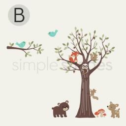 Woodland Forest Friends Tree Wall Decals - Kids Nursery Decor - thumbnail 3