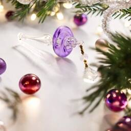 Christmas Glass Ball Ornaments -Blue Xmas Balls For Tree -Blown Ornaments-Egyptian Decorations Ornaments-Perfect Gift 2024 - thumbnail 2