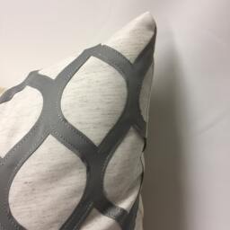 Gray Geometric Embroidered Pillow Cover - Linen Cotton Blend - thumbnail 2