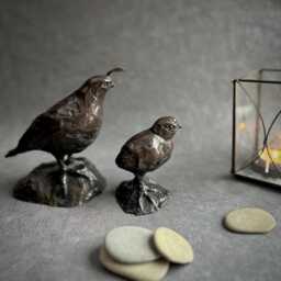 Bronze Quail Chick Sculpture Hand-Cast Metal Art, Bird Lover Gift By Kindrie Grove - thumbnail 3