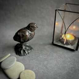 Bronze Quail Chick Sculpture Hand-Cast Metal Art, Bird Lover Gift By Kindrie Grove - thumbnail 1