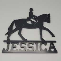 Personalised Horse Riding Sign, Dressage, Kids Decor, Bedroom Name Sign Name, Door Or Wall Hanger in Acrylic Wood Kids' Rooms - thumbnail 4