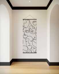 Abstract Faces Tapestry - Wall Hanging Unique Art