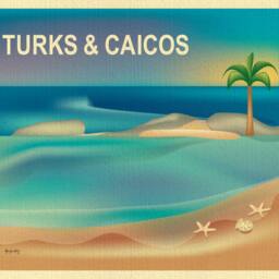 Turks & Caicos Poster Art, Map, & Travel Art Print, Retro Caribbean Poster, Wedding Beach - Style E8-O-Tur - thumbnail 2