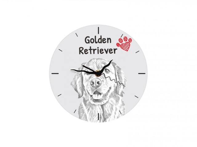 Golden Retriever, Free Standing Mdf Floor Clock With An Image Of A Dog - image 1