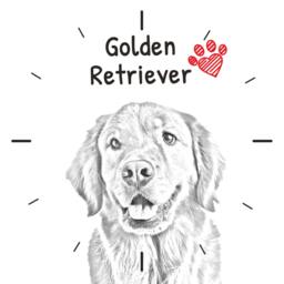 Golden Retriever, Free Standing Mdf Floor Clock With An Image Of A Dog - thumbnail 2