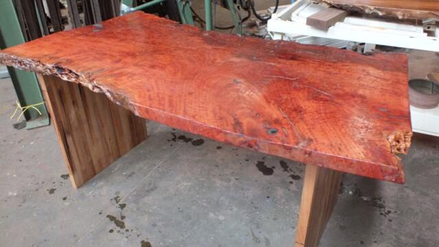 Redgum Slab Table Desk Top Approx 1500x800mm Birdseye Figuring Feature Bench Benchtop - image 1