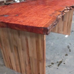 Redgum Slab Table Desk Top Approx 1500x800mm Birdseye Figuring Feature Bench Benchtop - thumbnail 3