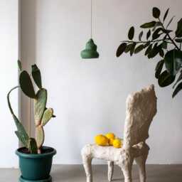 "Small Green Hanging Lamp Made Of Paper Mache, Modern Pendant Light ""Afrodita Green" - thumbnail 2