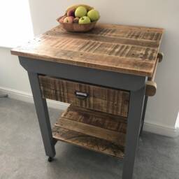 Handmade Solid Wood Butcher Block Kitchen Island Drawer, Towel Rail, Shelf - thumbnail 3