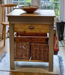 Handmade Solid Wood Butcher Block Kitchen Island Drawer, Towel Rail, Shelf - thumbnail 2