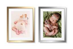 Thin Gold & Silver Photo Frame, Picture, Print Frames in Sizes A2 A3 A4 A5 Made UK Home Decor - Wall Hanging -All Sizes Available