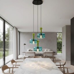 Glass Pendant Light - Hanging Lamp, Modern Lighting, Kitchen Pendant, Ceiling Lamp - thumbnail 3
