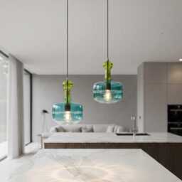 Glass Pendant Light - Hanging Lamp, Modern Lighting, Kitchen Pendant, Ceiling Lamp - thumbnail 2